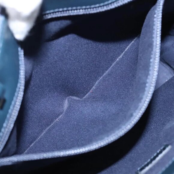 BURBERRY Nova Check Tote Bag Canvas Navy Silver - Picture 15 of 16